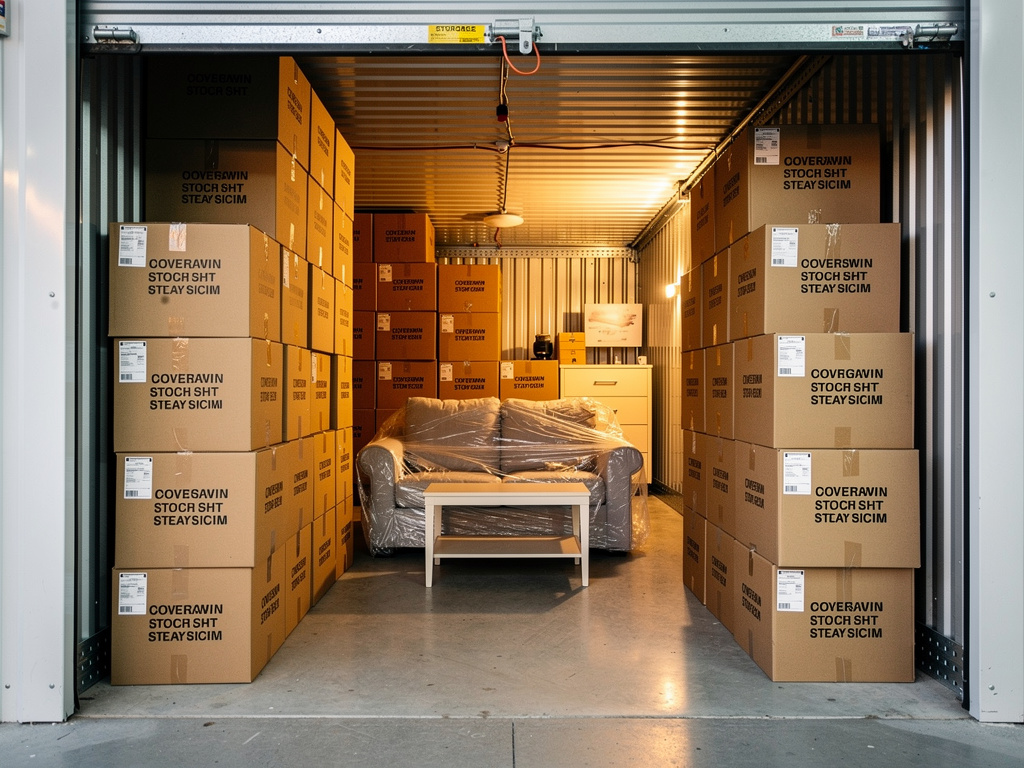 Mobilier prépare pour une phase de stockage temporaire